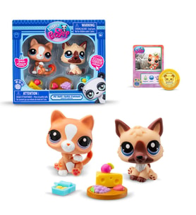 Hasbro Littlest Petshop Figür Minişler 2'li Paket Hayvanlar Kahverengi Kedi-Köpek 00506 (KOLİ İTEMİ S00005264)