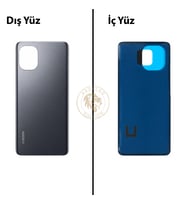 Xiaomi Mi 11 Gece Yarısı Grisi Arka Pil Kapağı Batarya Kapağı Lazer Kesim Back Cover