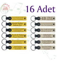 Sarı & Sütlü Kahve, 16’lı Set, İsim Yazılı Anlamlı Deri Hediyelik, Macera Kampı Ekibine Veda Anısı