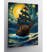 Kanvas Tablo Van Gogh Tarzında Yelkenli Gemi
