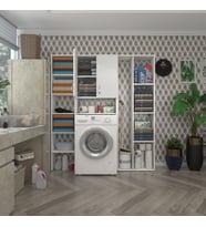 Kenzlife çamaşır makinesi dolabı veronikamega byz 180*156*20 banyo arkalıksız raflı (Karışık)
