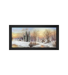 Manzara Temalı Kanvas Tablo 50 x 70 cm Siyah Çerçeve