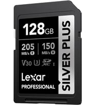 Lexar Professional 128Gb 205 Mb/S Silver Plus Sd Hafıza Kartı (Çok Renkli)