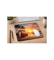 Plaj Gün Batımı Desenli Mousepad 21x17,5 cm – Kaymaz Tabanlı Düz Mouse Pad – Ofis & Ev