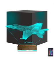 Luvivia Uçak Pilot Kişiye Özel 3D Lamba - Masa Gece Lambası