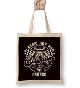 Classic Hot Rod Garage Old Retro American Automobile Hotrod Bez Çanta Uzun Saplı