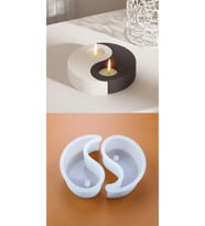 2 adet Tai Chi Yin Yang Silikon Kalıp (S857)