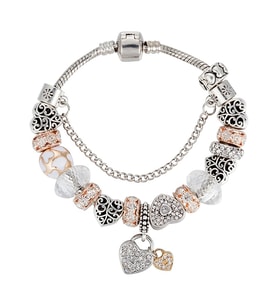 Pandora Tarz Kalp Gold Charm Bİleklik, Ahşap Kutu içerisinde