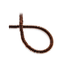 Hematit Doğal Taş Parlak Kahverengi Rondela Kesim 8x4mm Dizi
