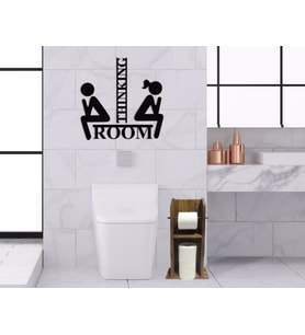 BK Home Doğal Masif Ahşap Tuvalet Kağıtlığı ve Konsept Banyo Duvar Dekoru-2 (Beyaz)