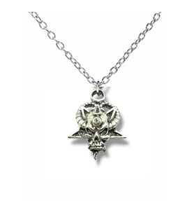 Devil Goat Şeytan Figürlü Unisex Metal Kolye – 60 cm Zincir (Gümüş)