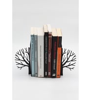 Metal Ağaç Desenli Kitap Desteği Kitap Tutacağı Siyah