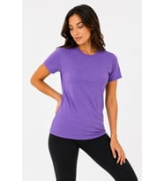 Basic Tişört Bisiklet Yaka Kısa Kol Günlük Yazlık Slim Fit T-Shirt - Mor