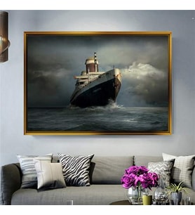 Altın Çerçeveli dekoratif tablo l461 (Gold)