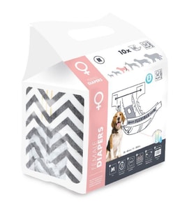 M-Pets Diapers Dişi Köpekler İçin Külot (M) 10'lu