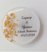 6 Cm- 20 Adet Söz Nişan Düğün Kız Erkek Bebek Yenidoğan Sünnet Hediyelik Buzdolabı Magneti (Altın)