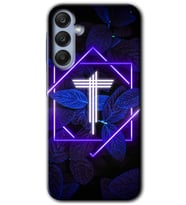 Galaxy A35 Kılıf HD Desen Baskılı Kılıf - Dark Neon Yaprak T Harfi