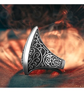 925 Ayar Gümüş Viking Baltası Tasarım Erkek Yüzük