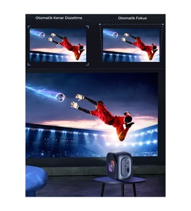 4K Android TV Projeksiyon Cihazı, Yüksek Parlaklık ve Geniş Ekran