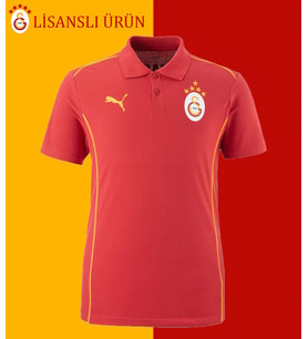 Galatasaray Lisanslı Puma Kırmızı 5 Yıldız Polo T-Shirt