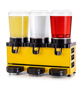 Samixir MMM30.AY Soğuk İçecek Dispenseri, 10+10+10 L, Analog, Panoramik, Karıştırıcılı, Sarı