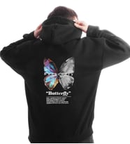 Unisex Butterfly Siyah  Sweatshirt