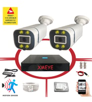 Bises 2 Kameralı Hareket Algılayan 5 MP Lens 4 Warm Led Gece Renkli Gösteren Güvenlik Kamerası Seti BS 604W
