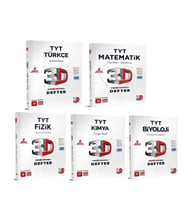 3D TYT Türkçe Matematik Fizik Kimya ve Biyoloji Video Ders Defteri Seti 5 Kitap