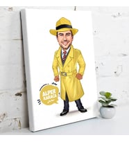 Hafiye Erkek Karikatürlü Kanvas Tablo