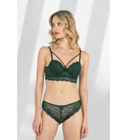 Fabony Bayan Dantelli Bralet Desteksiz Sütyen Külot Takımı 4211 (Yeşil)