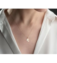 Kişiye Özel Sevimli Unicorn Model Kolye 925K Gümüş (Gold) Kız Çocuğa Özel Hediye