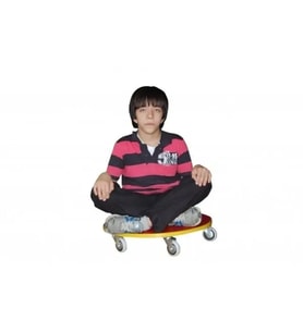 Ahşap Yuvarlak 5 Tekerlekli Kay Kay Scooter 55 cm Çap