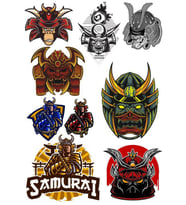 Samurai Sticker Set-1 9 Parça Telefon, Tablet, Defter, Laptop Sticker
