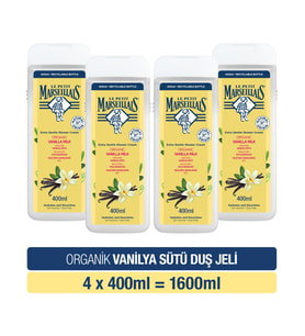 Le Petit Marseillais Organik Vanilya Sütü Duş Jeli 400 ml x4