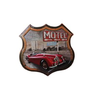 Dekoratif 3D Motel &Kırmızı Chevrolet Temalı Duvar Panosu