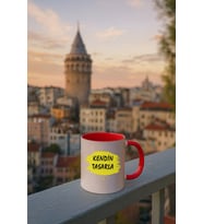 Kendin tasarla bardak - Kişiye özel bardak (Kırmızı)