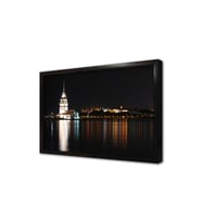 Kız Kulesi Gece Çerçeveli Cam Tablo