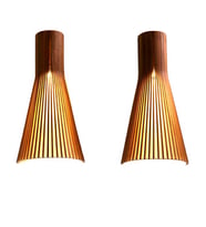 Modern Konik Tasarım Doğal Ahşap MDF Lazer Kesim Rustik Salon Aplik (1 Adet) (Kahverengi)