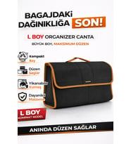 Oto Bagaj Organizer Bagaj Çantası L Boy Kaymaz Cırt Bantlı Velur Kompakt Düzenleyici