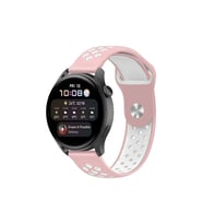 Mey İthalat® Watch 22Mm Spor Delikli Kordon - Pembe-Beyaz