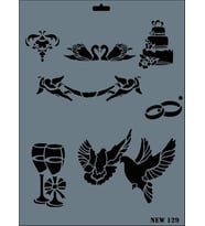 Rich New Seri N-129 Stencil 35x25 cm