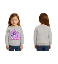Unisex Kuromi Baskılı Çocuk Swaetshirt 3 İplik Şardonlu (Gri)
