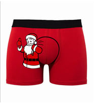 Yılbaşı Özel Baskılı Kırmızı Erkek Man Boxer