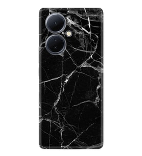 Vivo V29 Lite Kılıf Desenli Silikon Fragile Black Mermer 1378