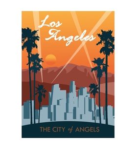 Los Angeles Seyahat Poster Tablo Ahşap Poster Dekoratif