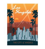 Los Angeles Seyahat Poster Tablo Ahşap Poster Dekoratif