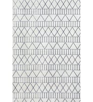 Ekru Beyaz Modern Geometrik Desenli Dijital Baskı Salon Halısı Kaymaz Tabanlı Çocuk Odası