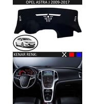 Opel Astra J 2009-2017 Için Uygun Torpido Koruma Halısı Siyah Kenar Renk Siyah