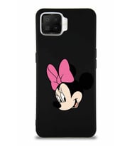 Oppo A73 Soft Premier Kapak Minnie Mouse-B Tasarımlı Silikon Kılıf - Siyah (Şeffaf)