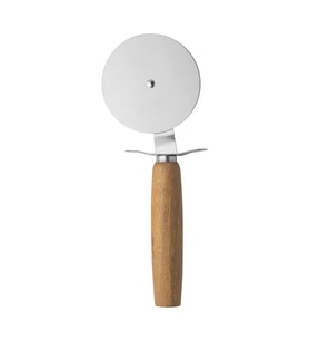 Büyük Boy Bambu Saplı Paslanmaz Çelik Hamur Kesici & Pizza Ruleti 23 Cm Hamur Ruleti